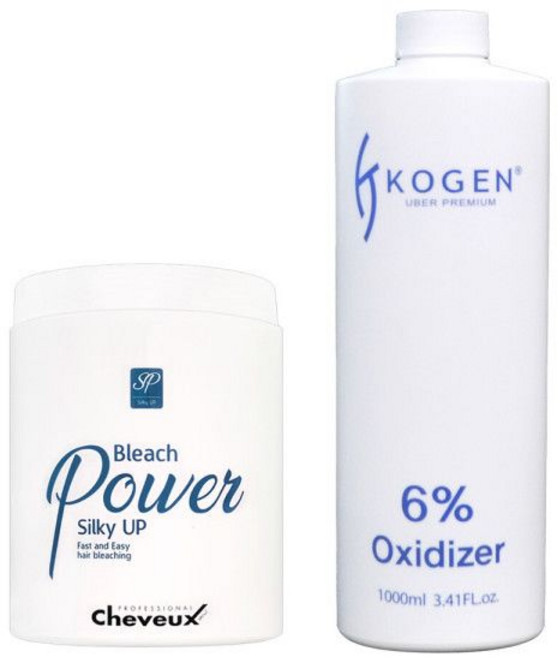 슈보 파워 실키업 블리치 탈색약 + 코겐 산화제 6 디어스, 슈보 파워 실키업 블리치 탈색약 + 코겐 산화제 6 디, 1개, 1L