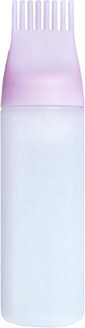 빗 일체형 헤어 공병 브러쉬 염색약통 셀프헤어용품, 4개, 연핑크