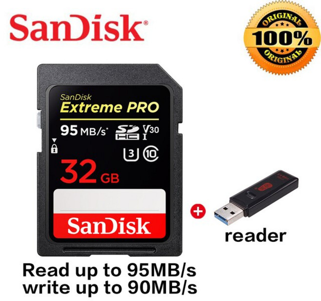 SanDisk Extreme PRO U3 V30 4K 1 테라바이트 512GB 64GB 256GB SDXC UHS-I Class10 32GB 95 메터/초 메모, 01 Read 95M-32G-combo