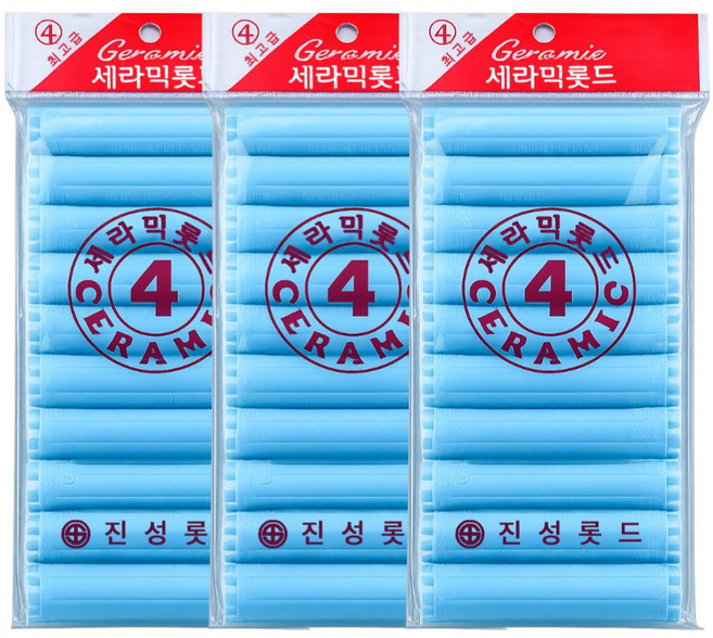 오라이브 진성 셀프파마 세라믹 헤어 롯드 4호, 3개, 하늘