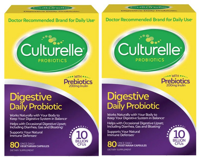 [정품보장]Culturelle 다이제스티브 daily 소화 프로바이오틱 컬쳐렐 80cap (2pack), 80정, 2개