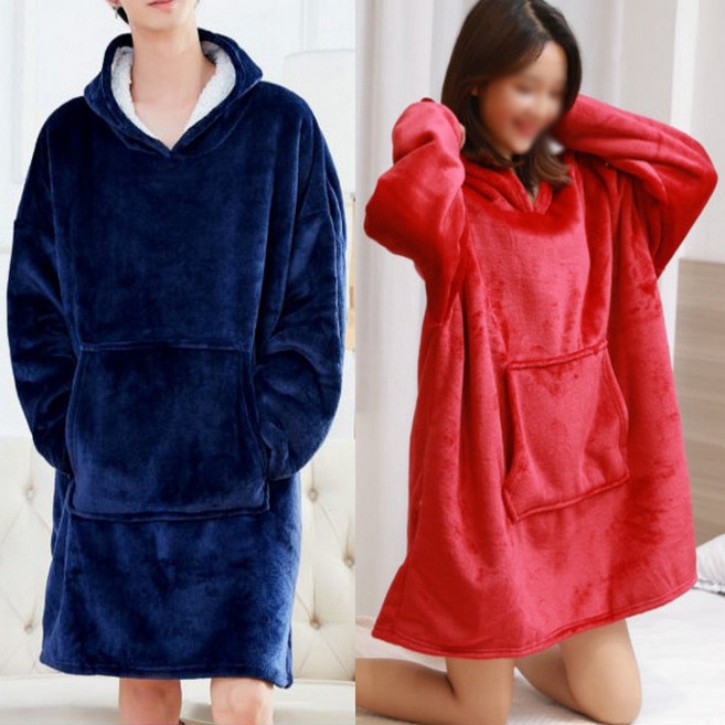 별도표기 양털 면벨벳 허글후디 집순이 집돌이 담요 수면잠옷 입는 후드 담요 망토 이불옷