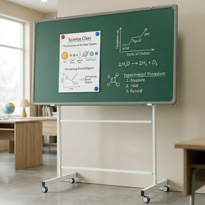 (주) 토탈하얀칠판 청자석 분필보드+스탠드세트 (알루미늄), 알루미늄