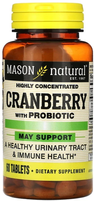 Mason Natural 크랜베리(프로바이오틱 함유) 고농축 60정, 1개 - 쿠팡