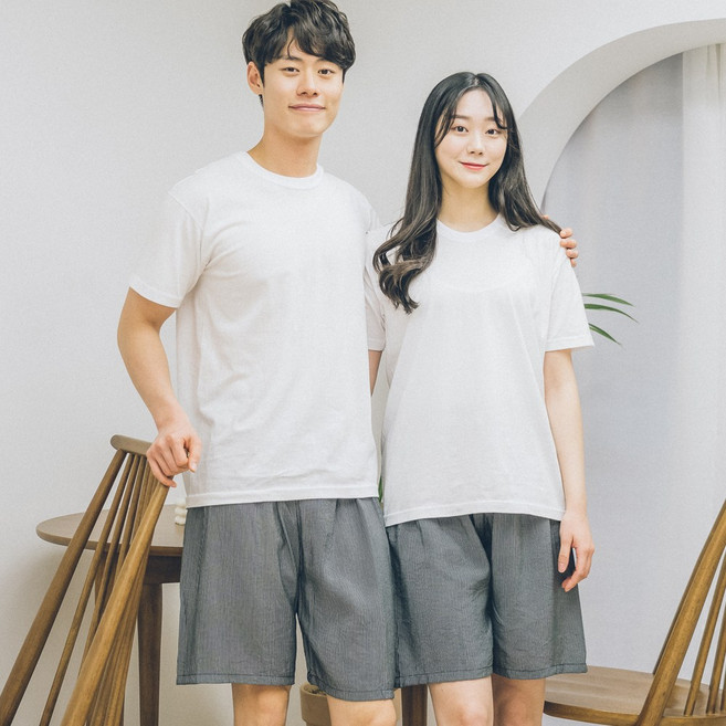 씨엘스토리 남여공용 커플 인견 체크무드 5부 파자마 잠옷 바지 2매 5종