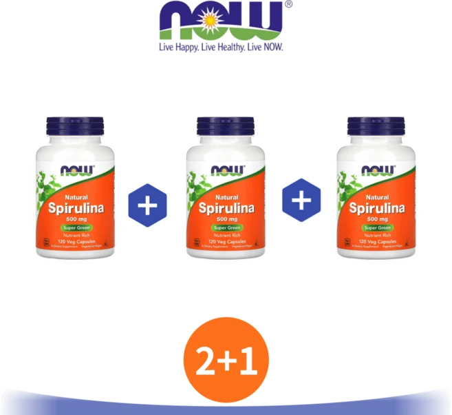 나우푸드 스피루리나 500 mg 120 캡슐 스피리루나 스피루니아 스피루니나 3세트, 120정, 3개 - 쿠팡