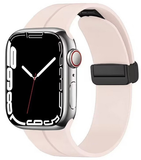 Apple Watch 簡易磁吸矽膠錶帶 防水折疊扣, 薰衣草, 38/40/41/(S10/S11)42, 1個