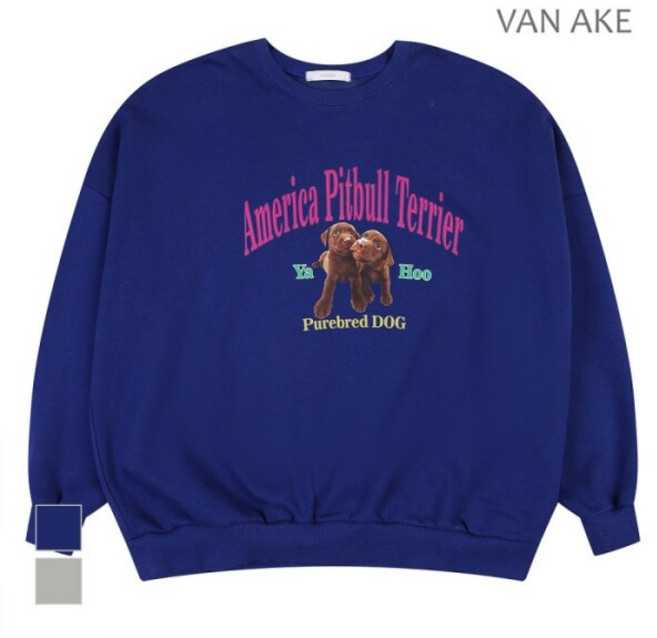 [반에이크] 핏불프린트 기모맨투맨 티셔츠_VB2ZTSQ304Z