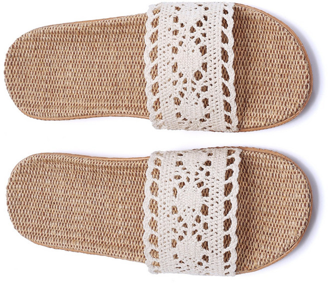 유니버설편안한 경량 리넨 여성용 실내외 겸용 슬리퍼