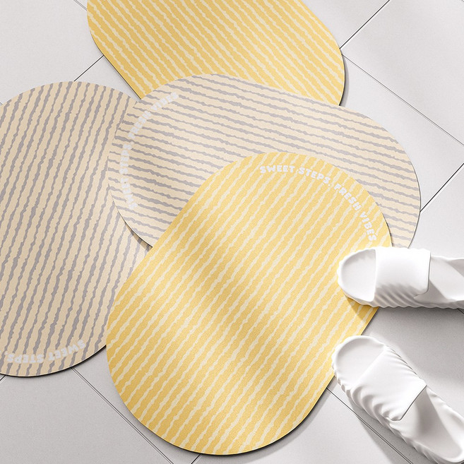 홈비 스위트스텝 소프트 4mm 욕실 규조토 발매트, 1개, 써니옐로우