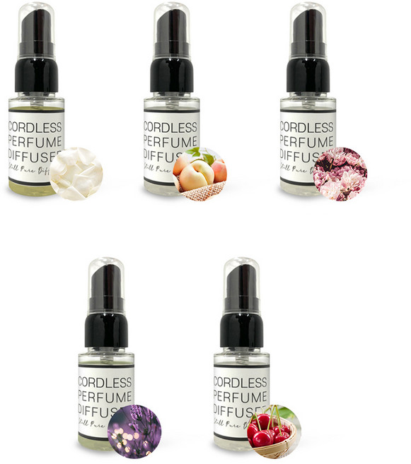 유러피안 디자인 스틸퓨어 무선 퍼퓸 디퓨저 기분전환 힐링 실내공기순환 (스프레이+ 볼 1개), 체리레드(블랙), 1개