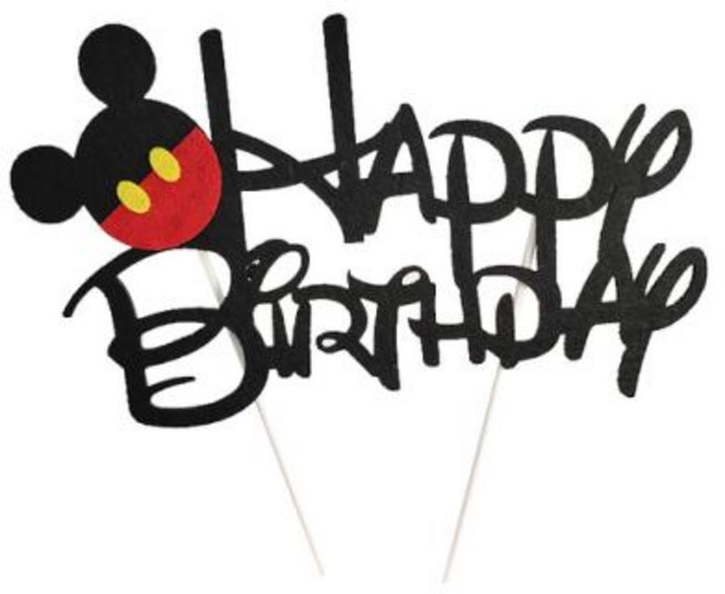 디즈니 미키 마우스 생일 파티 장식 용품 미키 종이 접시 컵 냅킨 풍선 DIY 베이비 샤워 신제품, [40] 1pc cake topper