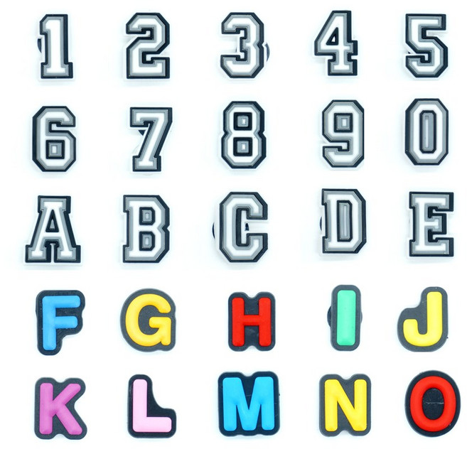 젤리포크 알파벳 이니셜 숫자 말문구 이름 단어 글자 파츠 참 신발 악세사리 실내화 꾸미기