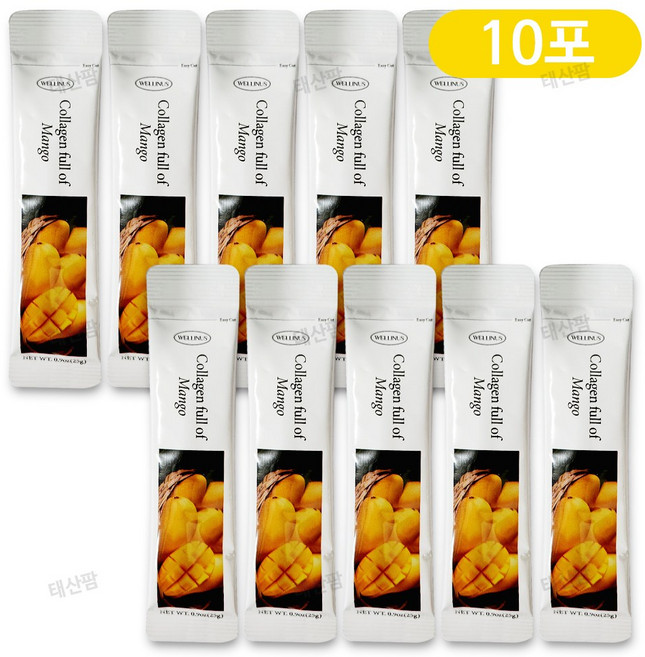[웰리너스] 망고찬콜라겐 젤리 피쉬콜라겐 스틱 500Da 저분자, 25g, 10개
