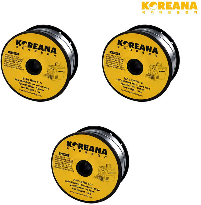 코리아나 논가스와이어 철용 0.9mm 1kg, K-71_1kg (철), 3개