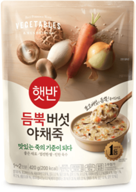 햇반 버섯야채죽, 420g, 1개