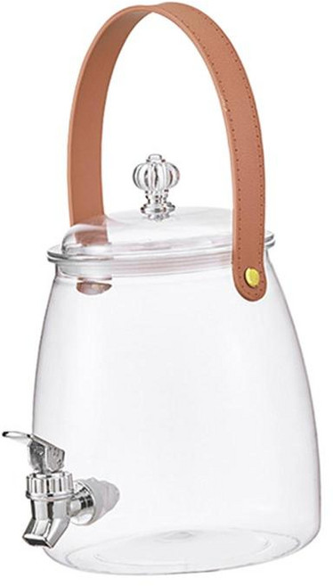 냉장고 용 음료 디스펜서 냉수 투수 마개 및 필터링 기능 야외 캠핑 용 대용량 워터 주스 디스펜서, 3L, PP, 분명한, 1개