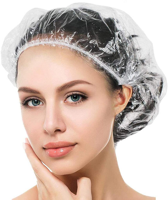 수년간 차분한 30PCS 일회용 샤워캡 여행용 클리어 샤워캡 여성용 대형 플라스틱 헤어캡 가정용 호텔30PCS 대형 사이즈 20.5, 50 Count (Pack of 1)