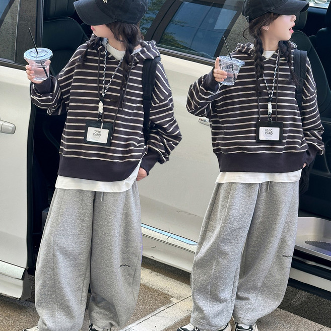밀크봉봉 초등생 여아 후드티+팬츠 상하 세트(G173)
