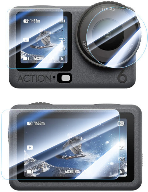 DJI 오즈모 액션6 강화유리 보호필름 3종세트 네오스탠다드, 1개, 오즈모액션6필름