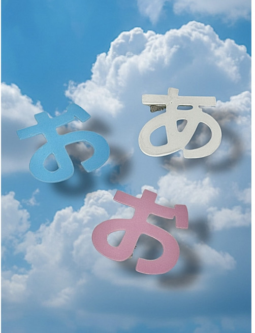 [3colors] 갸루 히라가나 일본어 비비드 헤어핀