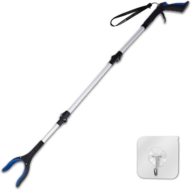 레브홈 잡아바 긴 접이식 다용도 집게, 파란색, 1개