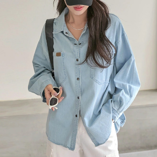 [나크21] (55~99) 데일리 캐주얼 포켓 데님셔츠 NK21-T-32