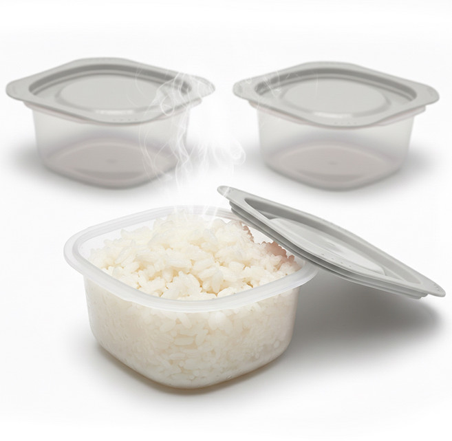 레브홈 국산 전자렌지용 국산 소분 용기 300ml, 3개, 그레이