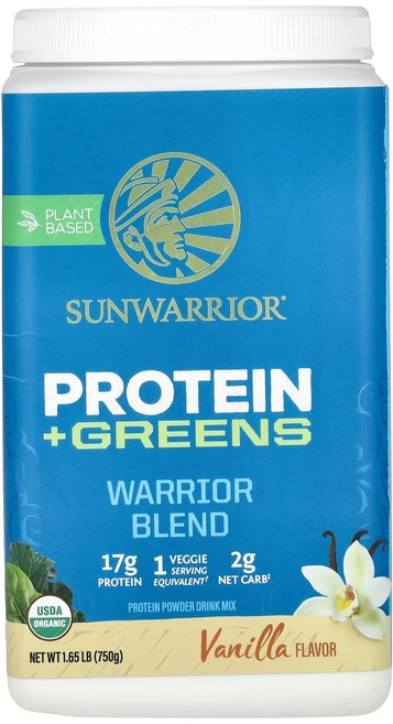 Sunwarrior 워리어 블렌드 프로틴 + 녹색 채소 바닐라 맛 750g(1.65lb), Sunwarrior워리어블렌드프로틴녹색채소바닐라맛750, 750g, 1개 - 쿠팡