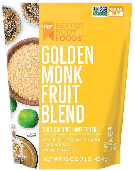 BetterBody Foods 몽크 과일 감미료 블렌드 453.6g(1파운드) 453.6g(16온스), 1개