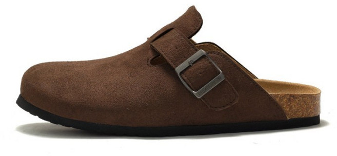 男軟木拖鞋包頭女款涼拖鞋, 咖啡色, 26.5 cm