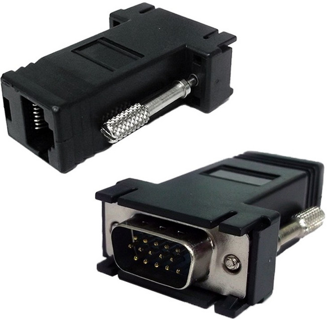 【易控王】RJ45母 轉 VGA公 延伸VGA訊號 cat5e cat6, 1個, 40-714-01
