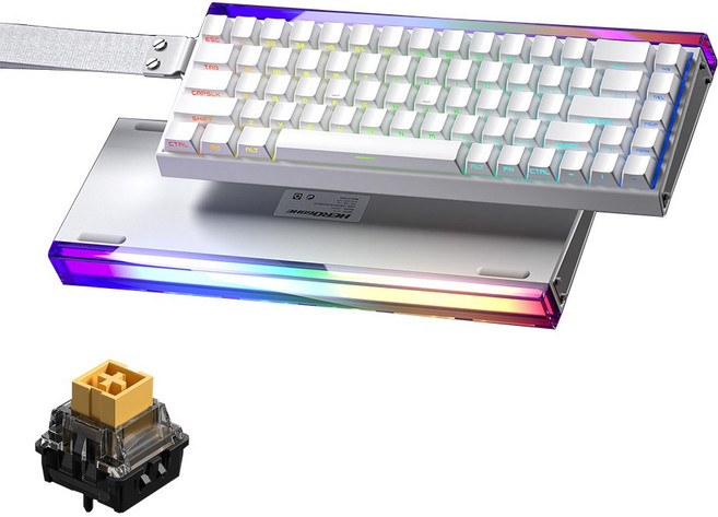 AULA HERO 68 HE 마그네틱 자석축 기계식 키보드 유선 8K 게이밍 키보드, RGB lighting box wired, side engraving white