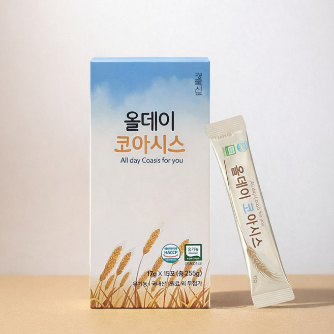국내산 유기농 보리차 스틱 올데이 코아시스, 15개, 17g