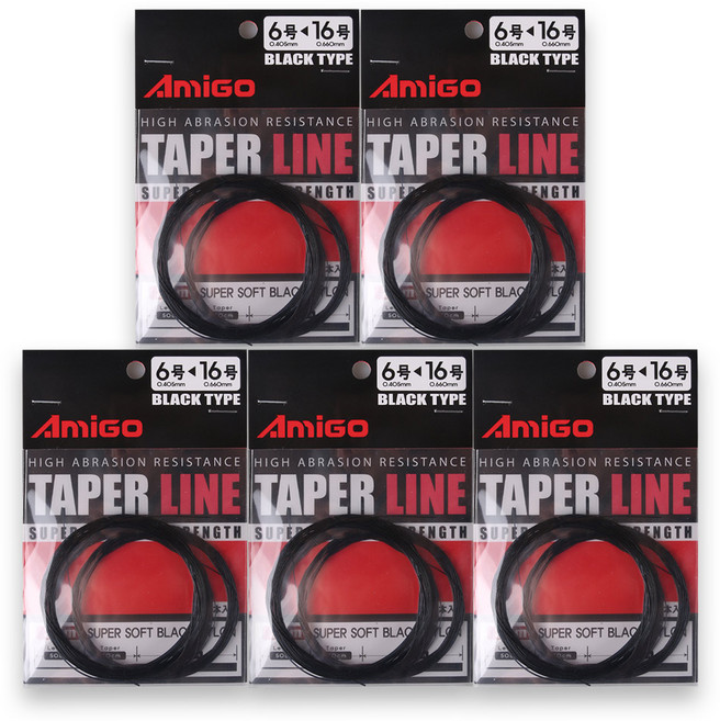 아미고 테이퍼라인 갈치 삼치지깅 루어, 블랙, 5개