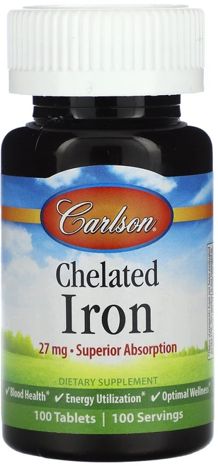 칼슨 킬레이트화 철분 27mg 100정, 2개 - 쿠팡