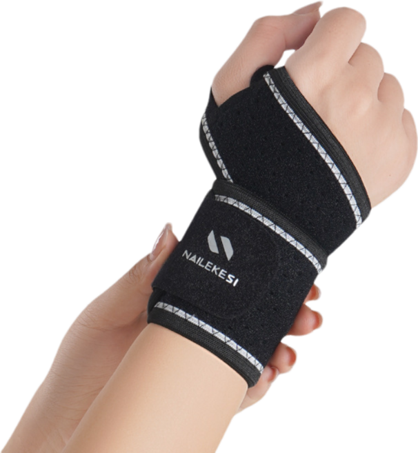 네일릭스 프로페셔널 스포츠 손목 보호대 초경량 디자인 22g 남녀 공용, 검정색, 1개