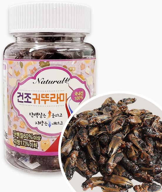 [MG내추럴] 국산 건조귀뚜라미 고슴도치 햄스터 간식 먹이, 15g, 1개