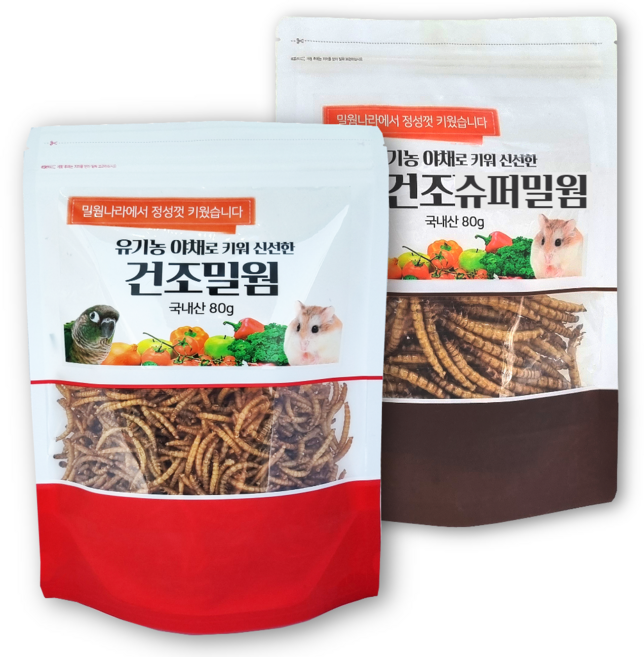 밀웜나라 프리미엄 국산 건조밀웜 (대) 1+1 행사, 10g, 2개