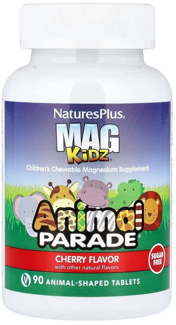 네이처스플러스 Animal Parade 맥 키즈 어린이용 마그네슘 체리 맛 동물 모양 정제 90정, 1개, 1개 - 쿠팡