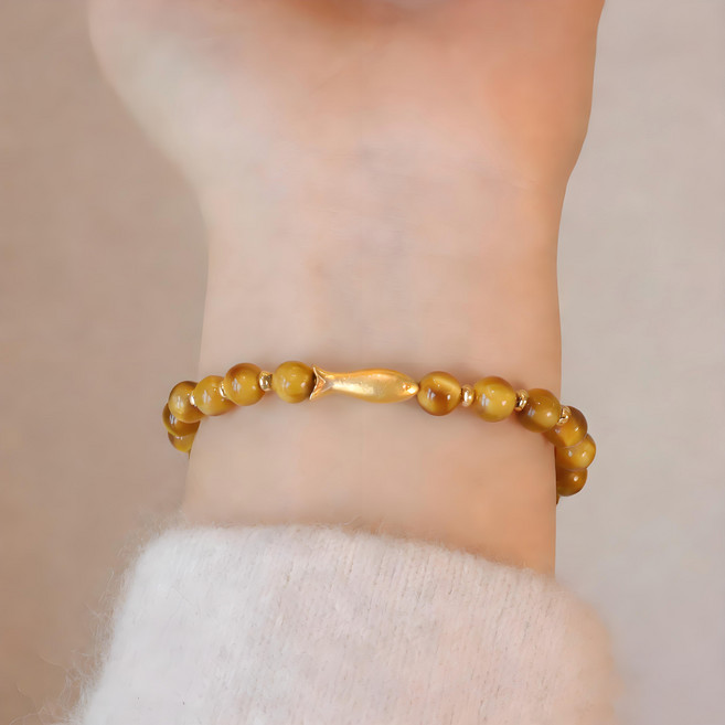 여성 천연 호안석 물고기 팔찌 재물운 성공운 행운석