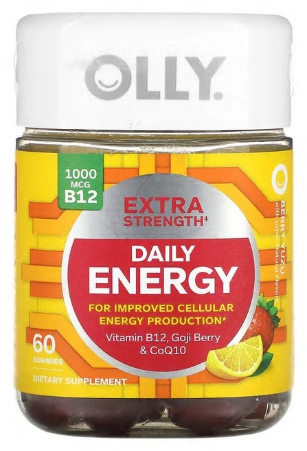 올리 데일리 에너지 엑스트라 스트렝스 베리유자맛 60구미 비타민b12 코큐텐, 60정, 1개 - 쿠팡