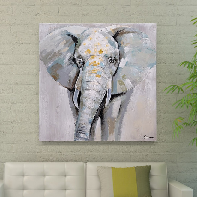 돈들어오는 대형 코끼리액자 풍수지리 인테리어 거실 유화그림 캔버스액자