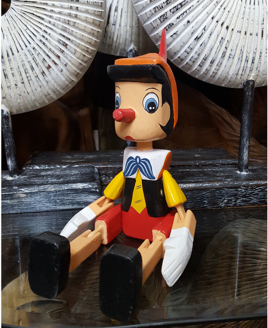 앉아있는 목각 피노키오 35cm 관절인형 카페소품 어린이 선물 선반 장식소품
