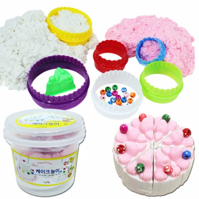 뚝딱 루미샌드 모래놀이 1.5L 케이크놀이 만들기 교구 재료, 혼합색상, 1세트