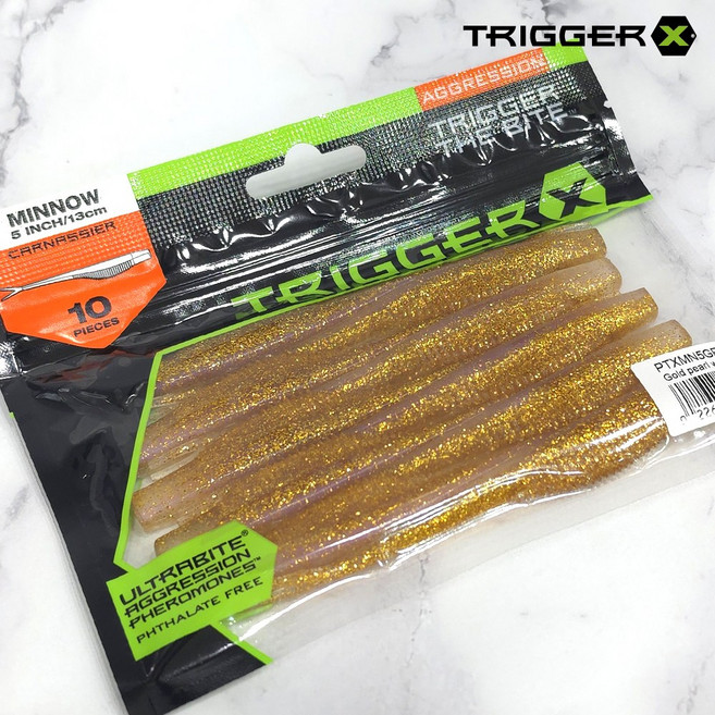 라팔라 트리거엑스 5인치 미노우 웜 광어다운샷 광따 배스 루어, 1세트, 6.8g, GPUV