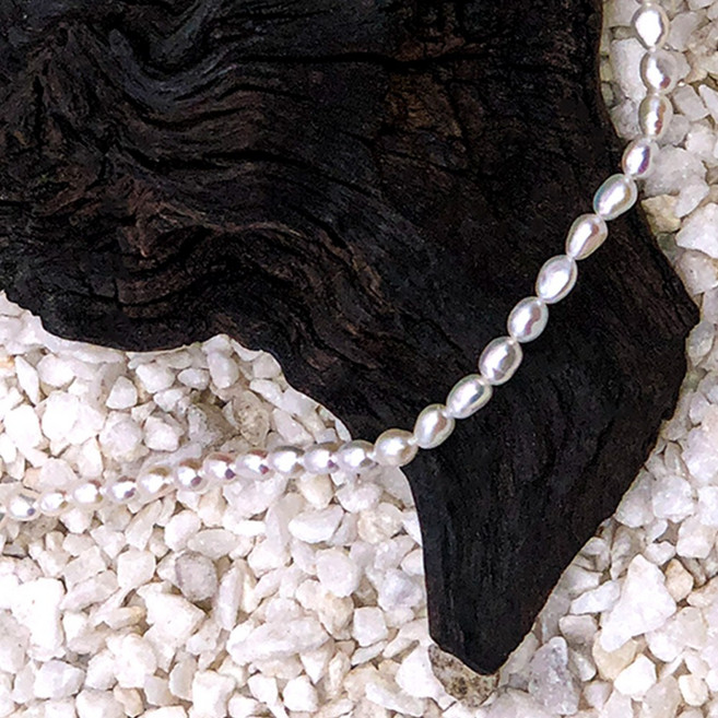 블랑썸 밥풀 천연 담수진주목걸이 못난이 민물담수진주