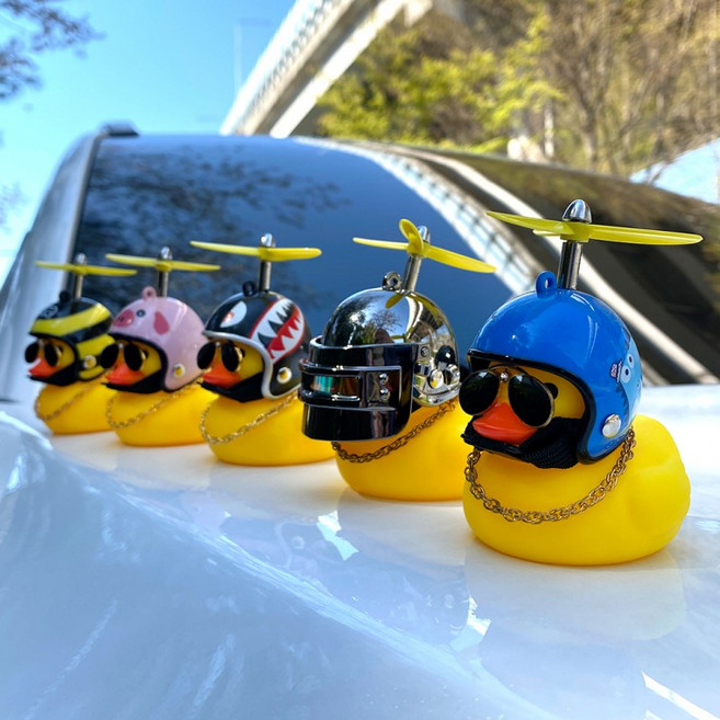 러버덕 오리장식 자전거 헬멧 차량 귀여운 악세사리 컬러풀 캐릭터 벨, a91오리-가방용_크롬레드, 1개