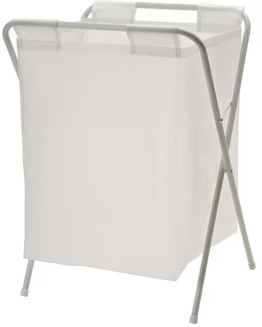 이케아 JALL 옐 접이식 빨래바구니 + 스탠드, 화이트