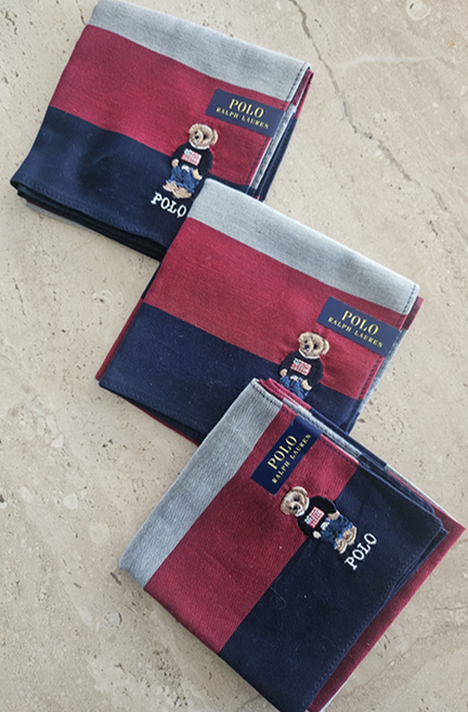 POLO 명품손수건 곰돌이 로그 일본수입 특별한 날 선물